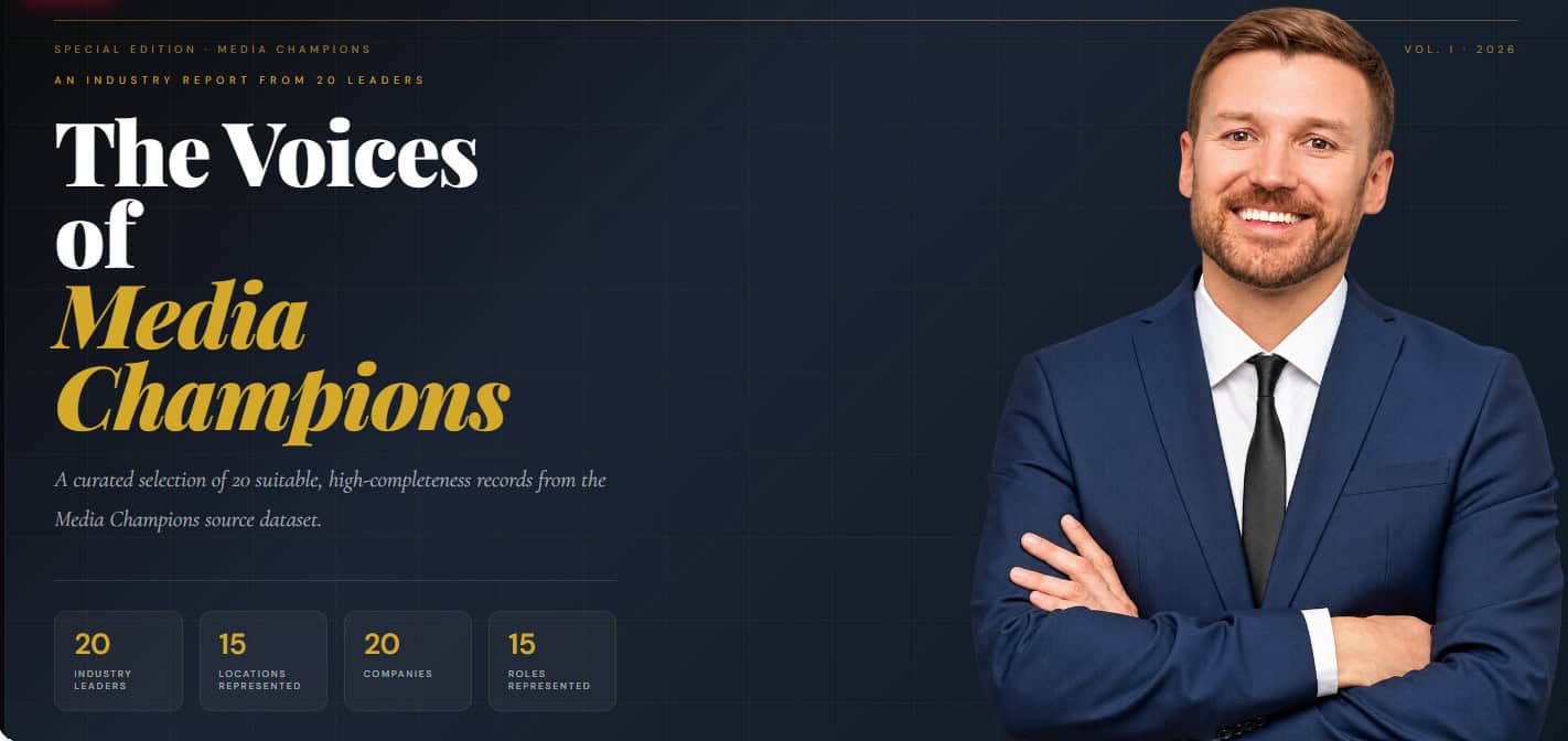 Media champions image with man smiling